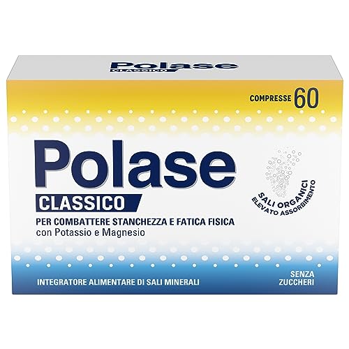 Polase Classico, Magnesio E Potassio,Integratore Alimentare, Contro Stanchezza E Fatica Fisica, Caldo, Sali Minerali Organici, 60 Compresse