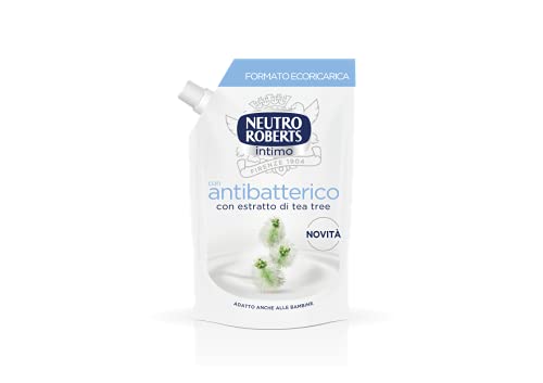Neutro Roberts, Ecoricarica Detergente Intimo Antibatterico, Ricarica Detergente Per L'Igiene Intima Con Tea Tree Oil, 100% Naturale - Protegge Il Tuo