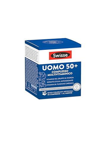 Swisse Multivitaminico Uomo 50+ - 30 Compresse - Integratore Multivitaminico Per Uomo Con Vitamine, Minerali Ed Erbe Naturali