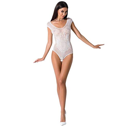 Passion Woman Bs064 Bodystocking Blanco Talla Unica 5908305951353