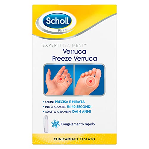 Scholl Freeze Verruca, Trattamento Spray Ad Azoto Liquido Per La Rimozione Di Verruche, Facile Da Usare E Adatto Ai Bambini, 1 Bomboletta E 12 Applica