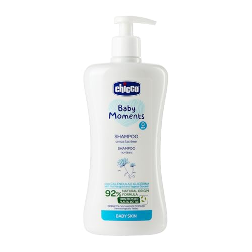 Chicco Baby Moments Shampoo Senza Lacrime, Shampoo Per Bambini Senza Parabeni, Non Irrita Gli Occhi, Ingredienti Di Origine Naturale, Prorietà Idratan