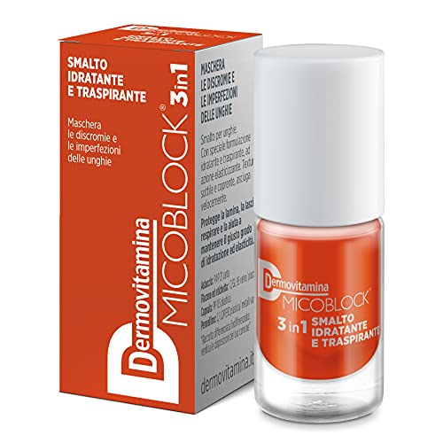 Micoblock 3In1 Smalto Onicomicosi - Arancione Scuro - Smalto Curativo Per Unghie - Tratta I Micosi Unghie Piedi - 5 Ml - 16 Colorazioni - Dermovitamin
