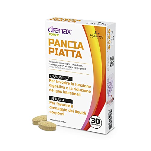 Drenax Forte Pancia Piatta Integratore Alimentare - 30 Compresse/Confezione - 02762 - Per Gonfiore Addominale