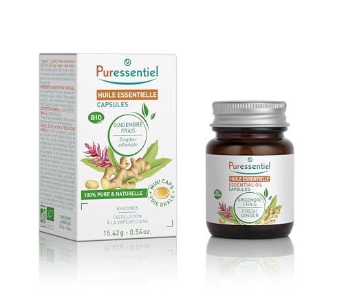 Puressentiel - Capsule Di Olio Essenziale Di Zenzero Fresco - Oebbd Biologico - 100% Puro E Naturale - Gusto Neutro - 60 Mini-Capsule Deglutibili