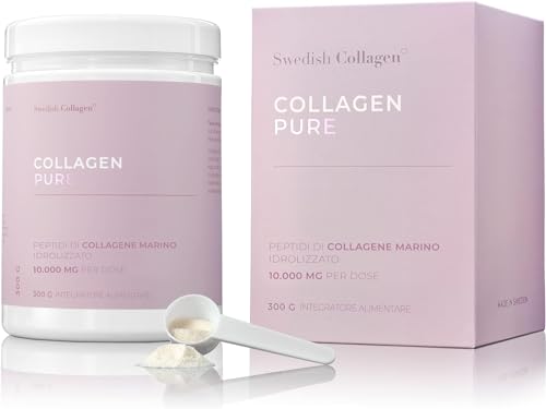 Swedish Collagen - Collagen Pure 300 G Peptidi Di Collagene Marino Idrolizzato | 10.000 Mg Collagene In Polvere