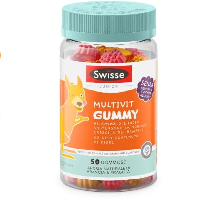 Swisse Junior Multivit Gummy 50 Gommose, Fragola E Arancia,