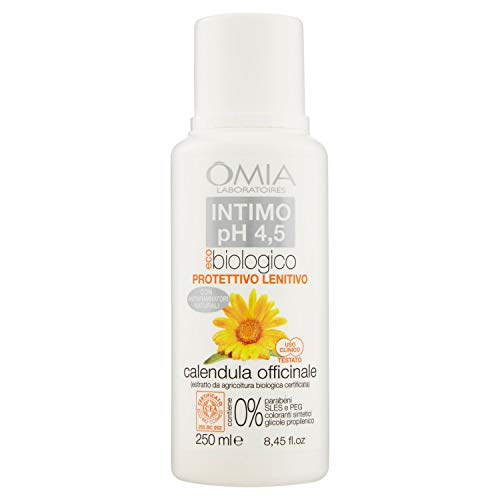Omia, Sapone Intimo Eco Bio Ph 4.5 Calendula Officinale, Detergente Intimo Con Azione Rinfrescante E Addolcente - Indicato Per Donne E Bambine - Derma