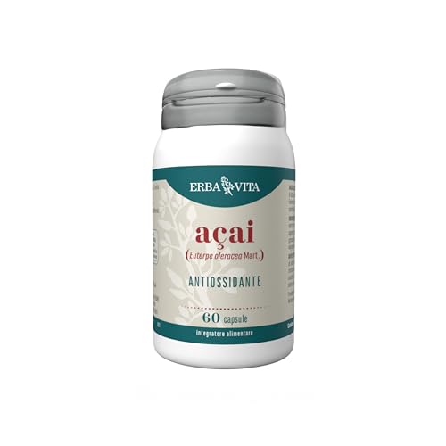 Erba Vita Integratore Alimentare Di Acai - 60 Capsule - Le Bacche Della Palma Che Cresce Nelle Foreste Del Sud Amercia, È Utile Al Metabolismo Dei Lip