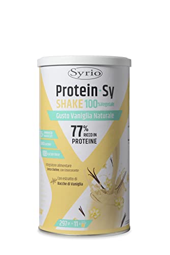 Syrio Integratori Alimentari, Protein Sy Shake Gusto Vaniglia Naturale, Senza Glutine Con Estratto Di Bacche Di Vaniglia, 11 Dosi, 297 G 13,5% Aminoac