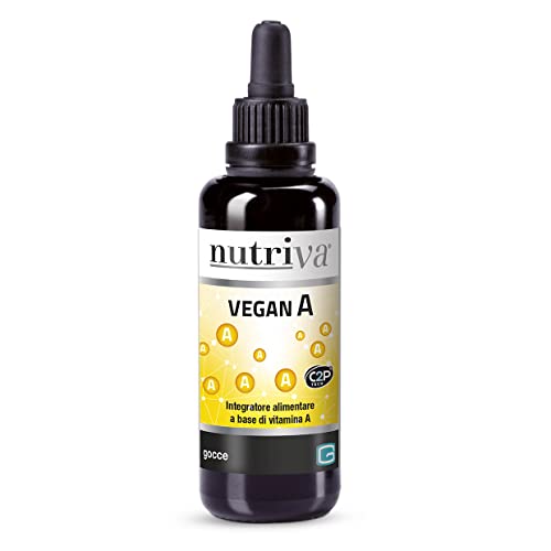 Vitamina A, Integratore Alimentare Naturale Vegan, Pelle, Vista, Sistema Immunitario, Nutriva, 30Ml In Gocce