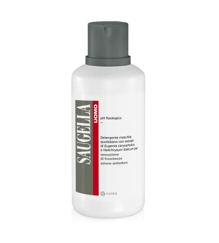 Saugella Uomo Detergente Intimo Quotidiano Maschile A Ph Fisiologico Per Parti Intime, 500 Ml