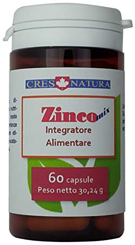 Zinco-Mix 60 Capsule. Integratore Di Zinco (10Mg, 100% Vnr), Manganese (1Mg, 50% Vnr) E Rame (0,9Mg, 90% Vnr). Per Visione, Capelli, Pelle, Unghie, Si