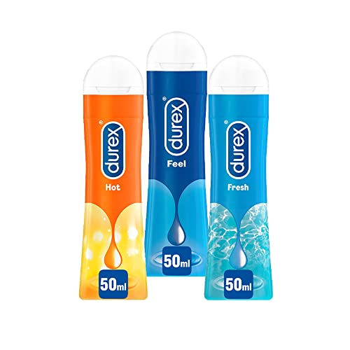 Durex Kit Gel Misti 50Ml Gel Fresh, Gel Hot E Gel Feel, X3 Lubrificanti Da 50Ml