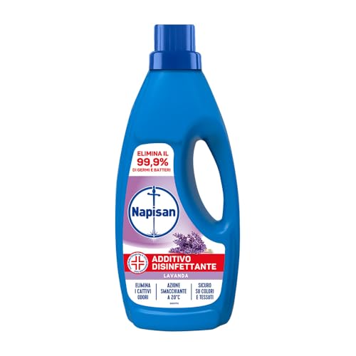 Napisan Additivo Disinfettante Lavatrice Freschezza Di Lavanda, Confezione Da 1 Litro Di Additivo Liquido Per Lavatrice, Contro I Batteri E I Cattivi