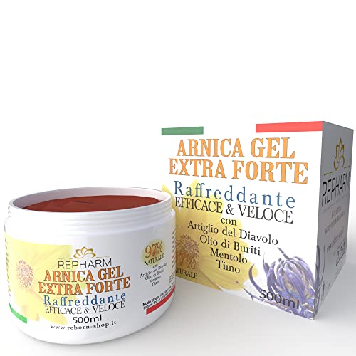 Repharm Crema Arnica 97% E Artiglio Del Diavolo Forte Raffreddante 500Ml, Arnica Gel Forte Per Dolori E Massaggio Sportivo, Crema Arnica Forte Made In