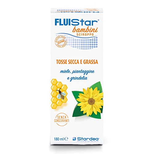 Fluistar® Bambini Sciroppo | Dispositivo Medico| Tosse Secca | Tosse Grassa | Senza Glutine | Senza Conservanti | Flacone Da 180 Ml | Stardea