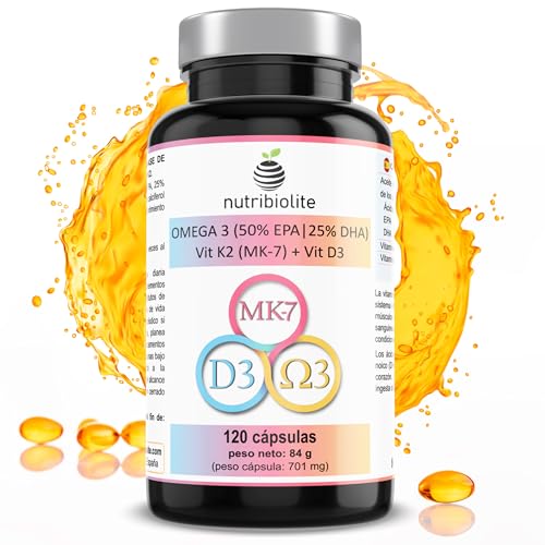 Omega 3 D3 K2 - Olio Di Pesce Extra Concentrato Con Un 80% Di Omega 3 (Tg) Altamente Biodisponibile, 500 Mg Di Epa E 250 Mg Di Dha + Vitamine D3 E K2