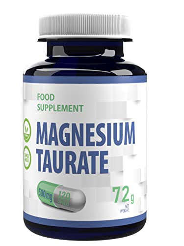 Magnesio Taurato 2000Mg Per Dose 120 Capsule Vegane, Certificato Di Analisi Di Agrolab Germania, Ad Alta Resistenza, Senza Riempitivi O Altri Additivi