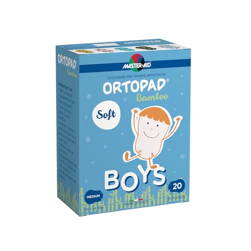 Master Aid Ortopad Soft Boys Medium - Cerotti Colorati Oculari Per Bambini - Cerotto Occlusore Occhio Bambini Per Il Trattamento Di Occhio Pigro E Str