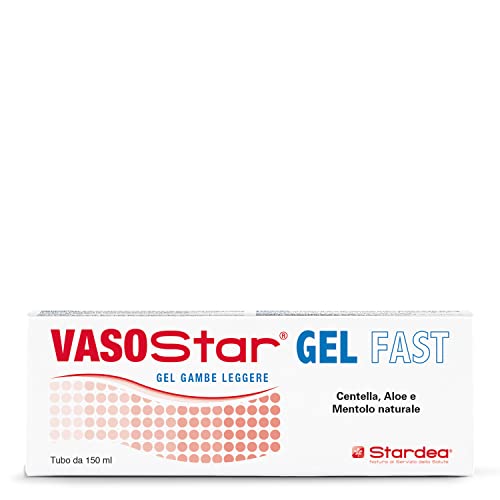Vasostar Gel Fast | Gambe Stanche E Pesanti | Gambe Leggere | Ingredienti Naturali | Centella | Aloe | Mentolo Naturale |Idratante E Lenitivo| Tubo 15