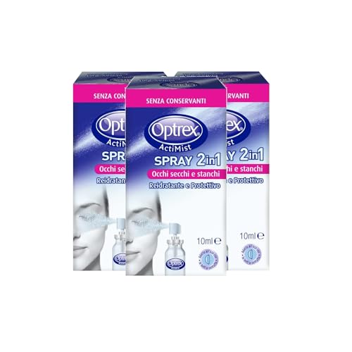 Optrex Actimist Spray Per Occhi A Doppia Azione Per Occhi Secchi E Irritati, Reidratare E Proteggere Gli Spruzzi Oculari, Sollievo A Lunga Durata (Con