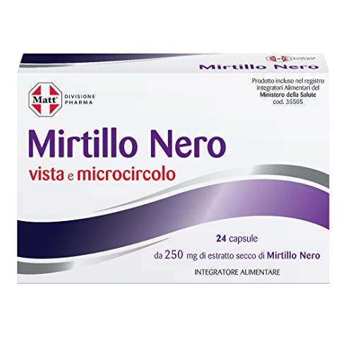 Matt Divisione Pharma Integratore Alimentare Mirtillo Nero, 24 Capsule