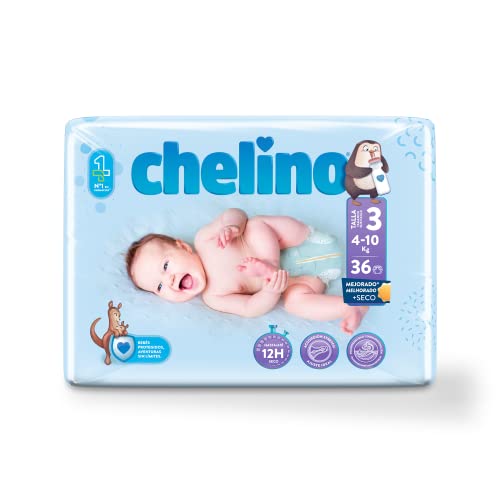 Chelino Pannolino Per Neonati Taglia 3 (4-10 Kg), 36 Unità (Confezione Da 1)