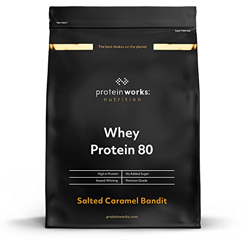 The Protein Works Proteine Whey 80 (Concentrate) In Polvere | 82% Di Proteine | Frullato Proteico Povero Di Zuccheri | Caramello Salato Intenso | 500G