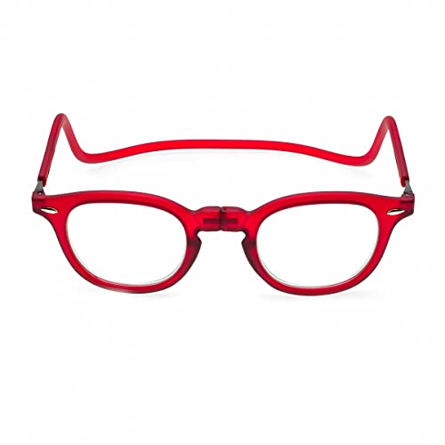 Contacta, Lock, Occhiali Da Lettura Per Uomo E Donna, Occhiali Con Calamita, Collarino Rigido E Aste Regolabili, Colore Rosso, Diottrie +1,00, Confezi