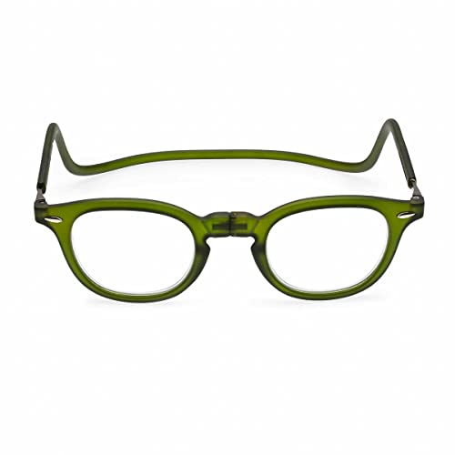 Contacta, Lock, Occhiali Da Lettura Per Uomo E Donna, Occhiali Con Calamita, Collarino Rigido E Aste Regolabili, Colore Verde, Diottrie +3,00, Confezi