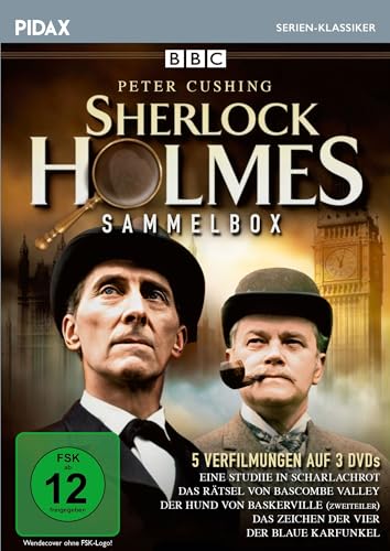 Sherlock Holmes - Sammelbox / 5 Spannende Krimis Mit Peter Cushing Nach Den Büchern Von Sir Arthur Conan Doyle (Pidax Serien-Klassiker)