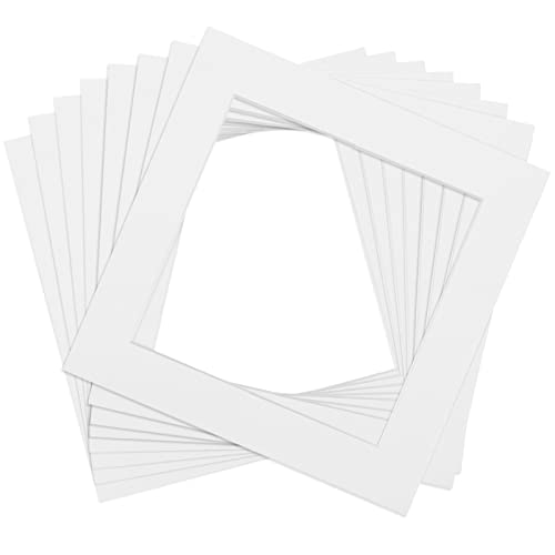 Anhow 8Pcs Passepartout 10X10 Cm, Passe Partout Per Foto Passe-Partout Cartoncino Per Foto, Dipinti, Stampe Artistiche - Bianca/ 1,5 Mm