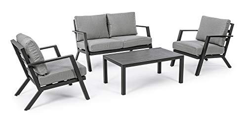 Bizzotto Salotto Harley Antracite Con Cuscineria Arredo Giardino Esterno Relax