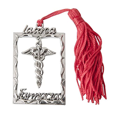Bomboniere 12X Laurea Farmacia Ciondolo Cornice Con Caduceo 5.5 Cm