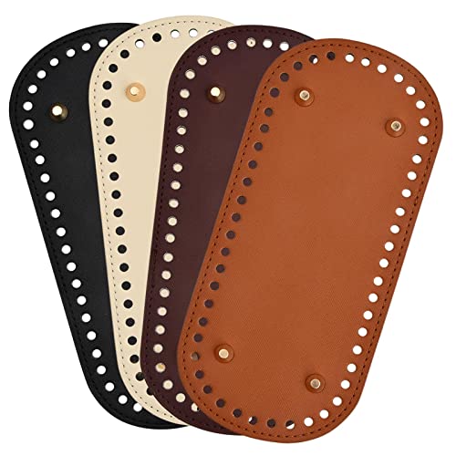 Laughhe Fondi Per Borse Uncinetto, 4 Pezzi Base Borsa Uncinetto Pu Fondo Borsa Uncinetto Base Cuscino Con Fori Borsa Per Borse A Spalla Borsa A Uncine