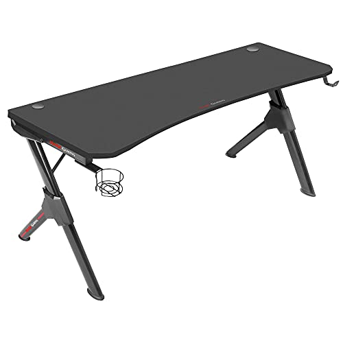 Mars Gaming Mgd140 Nero, Tavolo Da Gioco 140Cm, Supporto Cuffie+Bevande, Mousepad Totale