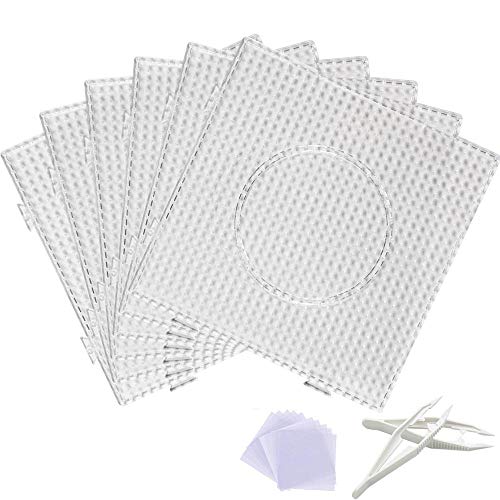 Werpower 6 Pcs 5Mm Fuse Beads Boards,Large Square Fuse Beads Boards Clear Plastic Pegboards Square…