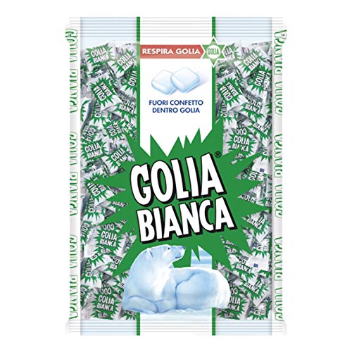 Golia Bianca, Caramelle Dure Rinfrescanti Incartate Singolarmente, Senza Glutine, Gusto Menta E Liquirizia, Formato Scorta, Busta Da 1 Kg