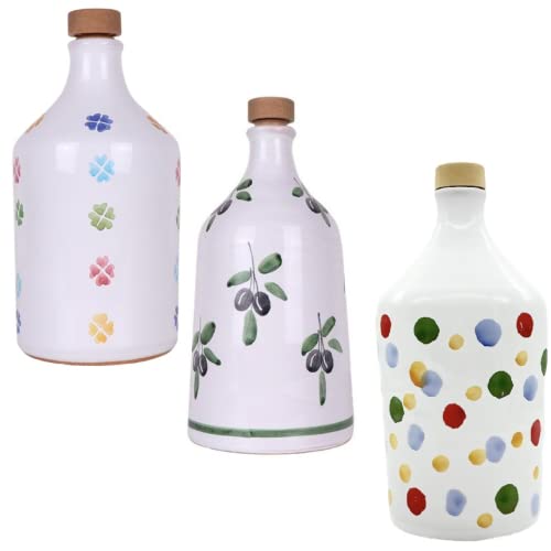 Olio Extravergine Di Oliva Italiano Selezione Orci In Ceramica Idea Regalo Profumo Intenso Monovarietale Peranzana 500 Ml X3