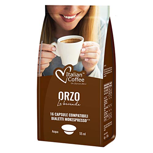 96 Italian Coffee Capsule Compatibili Bialetti Mokespresso (Orzo Solubile)