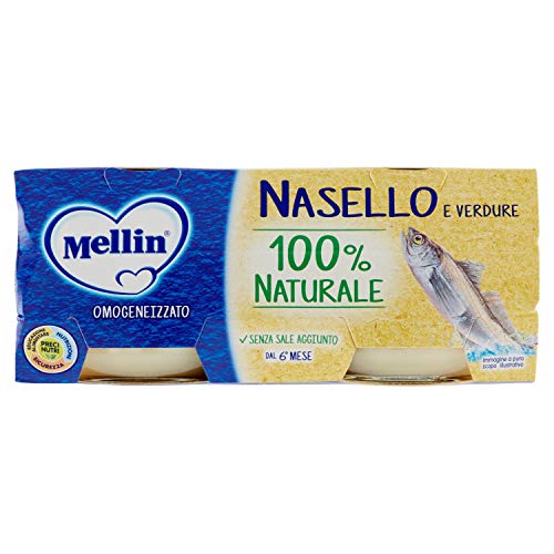 Mellin Omogeneizzato Nasello E Verdure, 2 X 80G