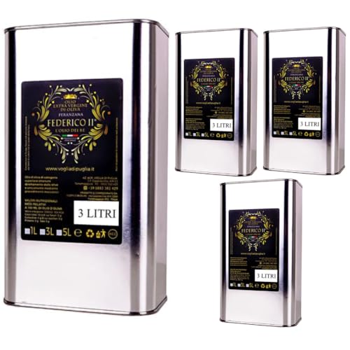 Voglia Di Puglia Olio Extravergine Di Oliva Monovarietale Peranzana 4 Latte Da 3 Litri