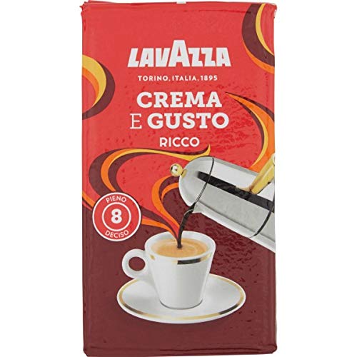 8 X Lavazza Crema E Gusto Gusto Ricco Italian Ground Coffe Espresso 250 G