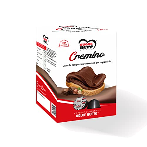 Cuore Nero Caffè – Cremino, Capsule Compatibili Con Dolce Gusto Con Le Macchine Da Caffè Nescafè, Capsula Compatibile Con Caffe Dolce Gusto Da 13G, 13