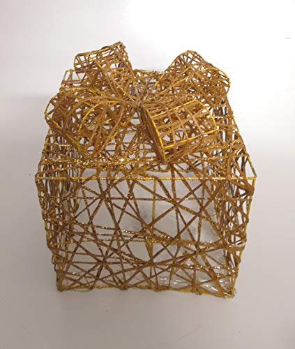 Decorazione Natalizia Pacco Regalo Oro 20 Cm
