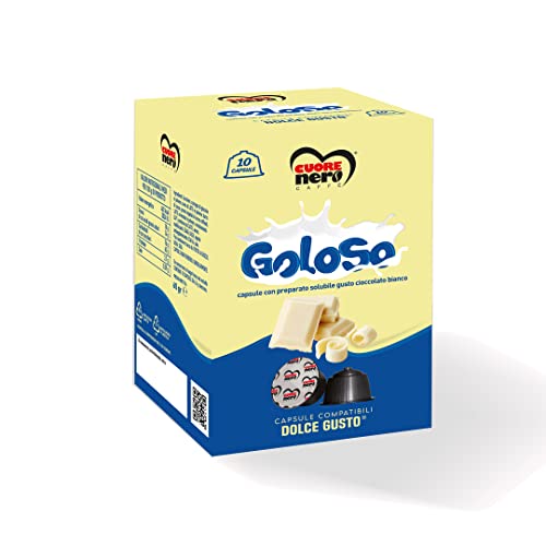 Cuore Nero Caffè – Goloso, Capsule Compatibili Con Dolce Gusto E Le Macchine Da Caffè Nescafè Dolce Gusto, Da 13G, 130G (Goloso, 10 Capsule)