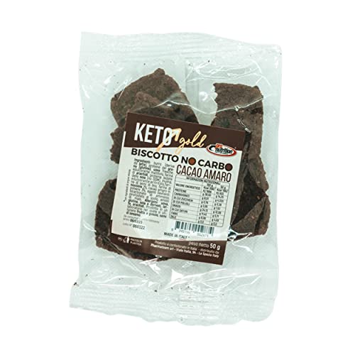 Pronutrition Biscotto Keto Nocarbo Proteico - Biscotti Proteici Chetogenici Ad Alto Contenuto Di Proteine Gusto Cacao Amaro - 50 Gr