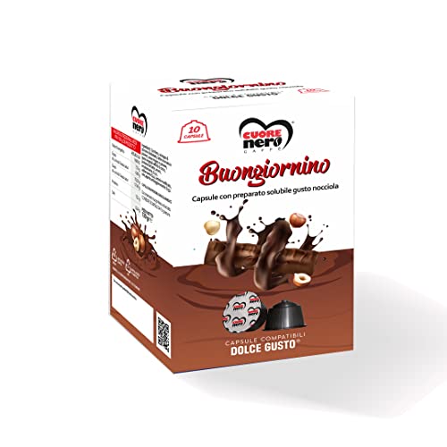 Cuore Nero Caffè – Buongiornino, Capsule Compatibili Con Dolce Gusto Con Le Macchine Da Caffè Nescafè, Capsula Caffe Compatibile Con Dolce Gusto Da 13