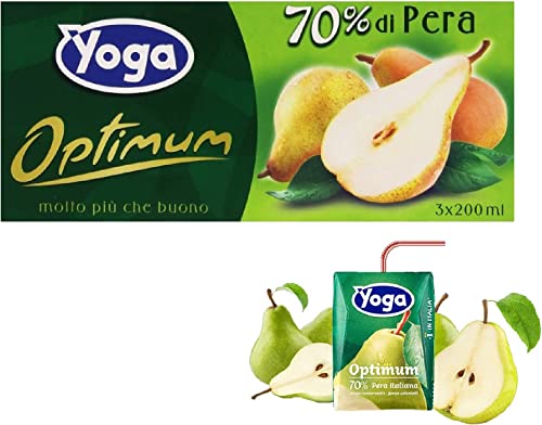 8 Confezioni Succo Di Frutta Yoga Optimum Pera Italiana 3 X 200 Ml Brik
